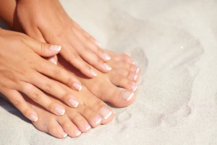classic french tip pedicure summer nail polish ideas women over 50