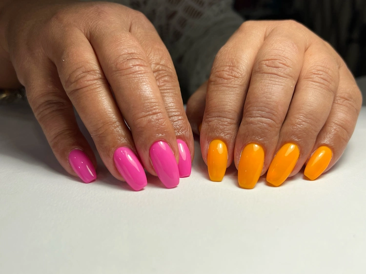 combine neon pink and bright orange
