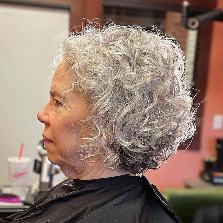 curly haircut for women over 70