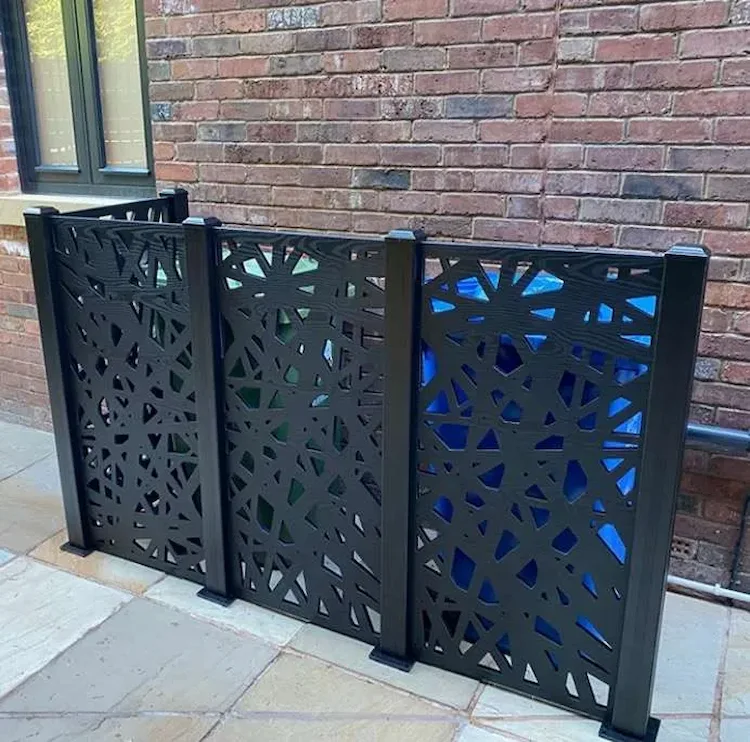 decorative panels can hide your trash bins
