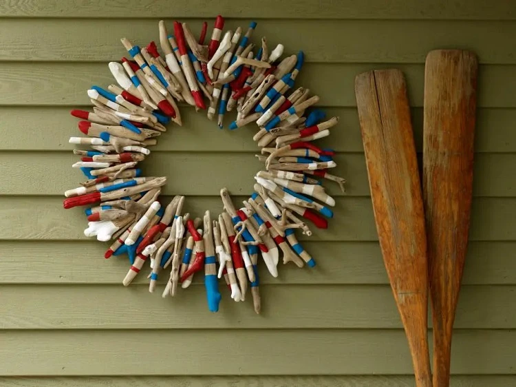 driftwood wreath for 4th of july 2023