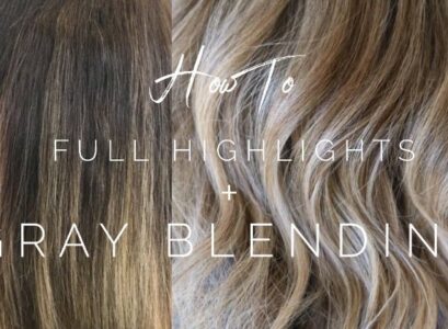 face framing highlights to blend gray hair