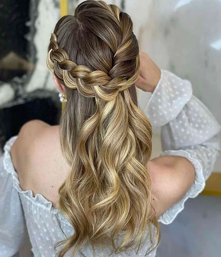 festive half up hairstyles with braids