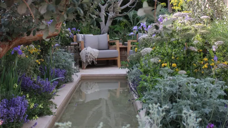 garden pond water feature outdoor relaxing space designs