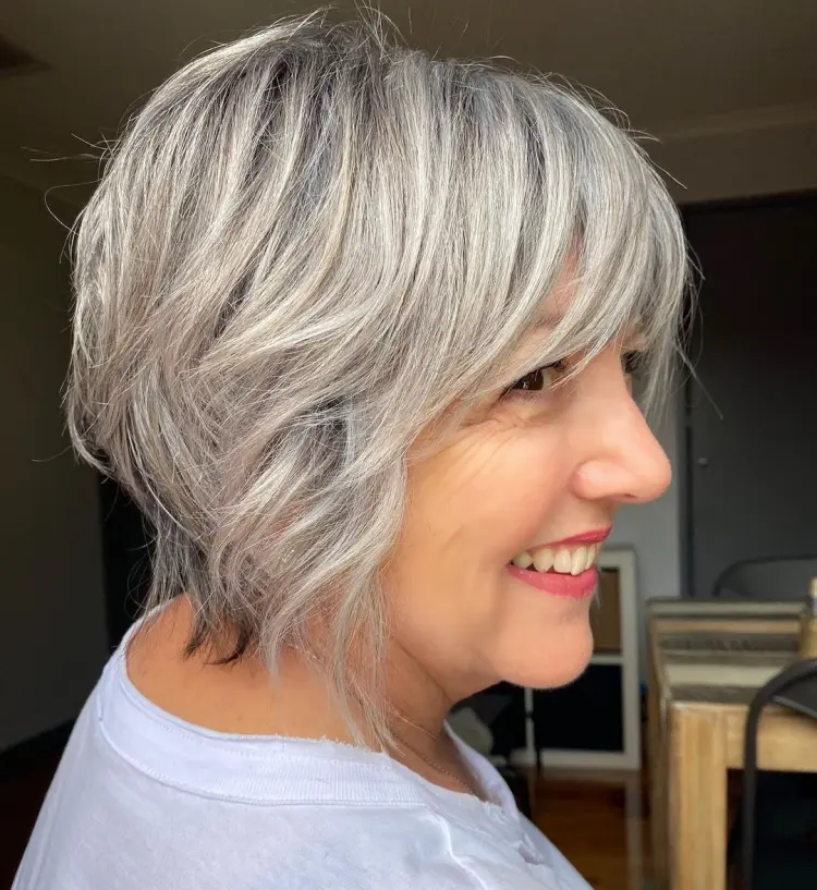gray balayage on white hair what hair color to choose after 60