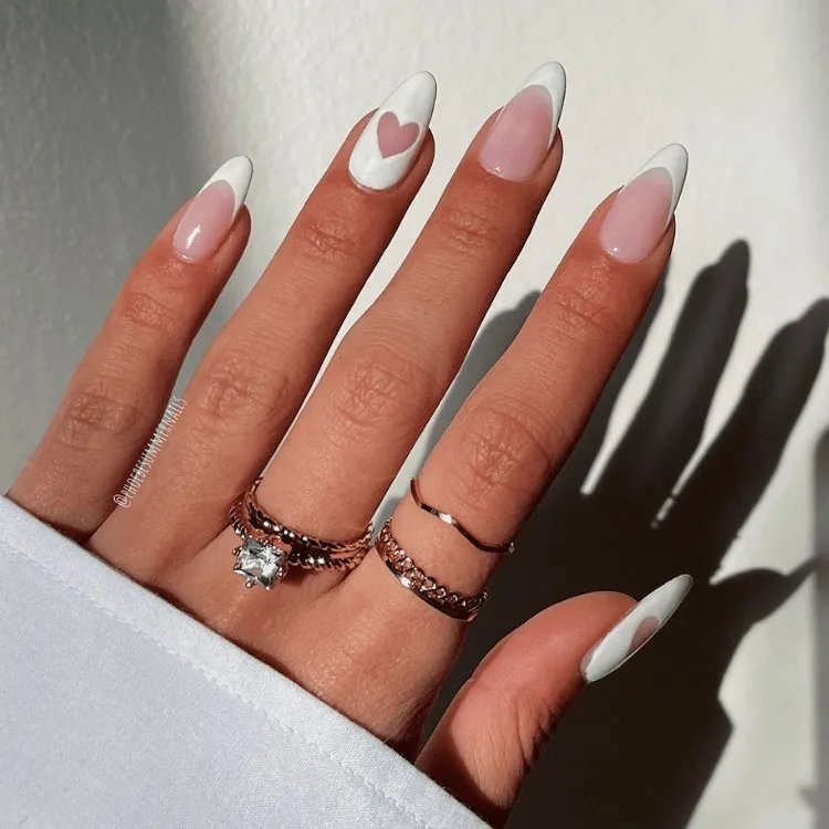 heart wedding nails cute wedding manicure ideas