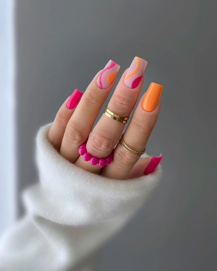 hot pink barbie nails bright colors women over 50