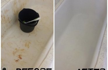 how to remove yellow stains from a bathtub