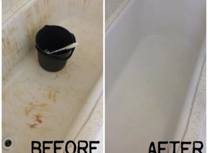 how to remove yellow stains from a bathtub