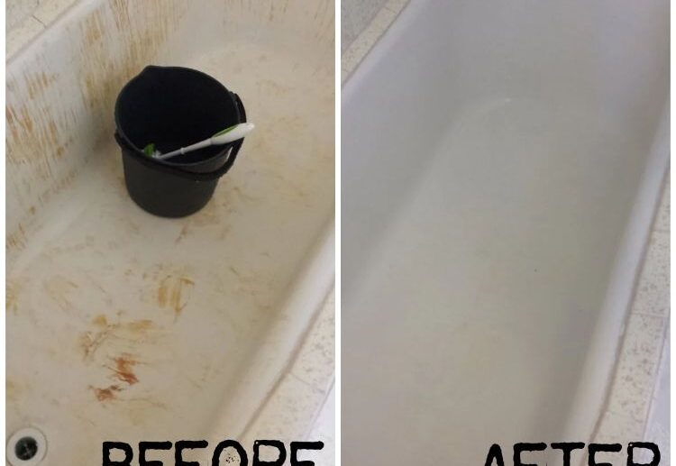 how to remove yellow stains from a bathtub
