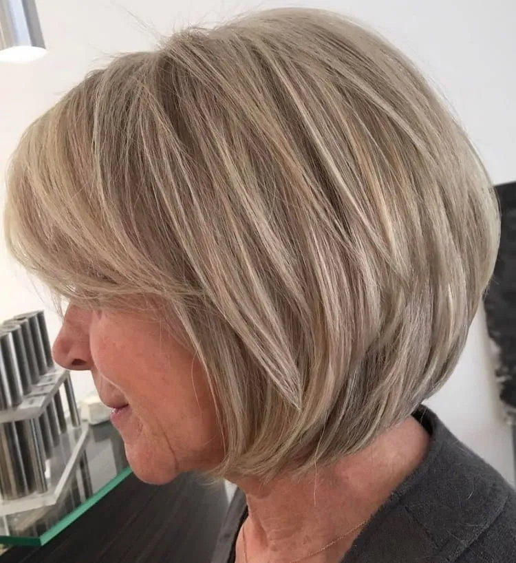 medium layered bob hairstyles for over 50 what is the best bob length for over 50