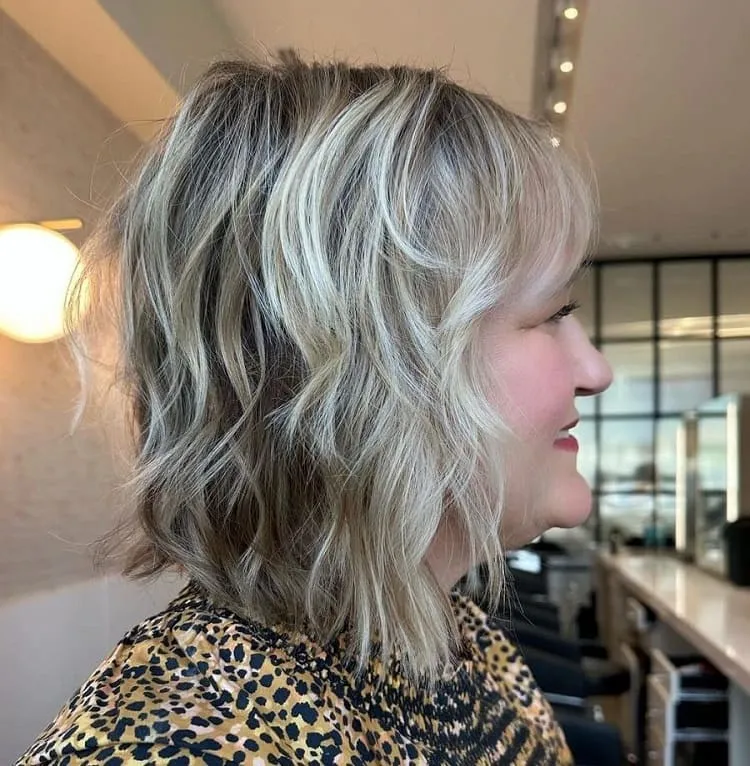 messy bob hairstyles for over 50 wavy layered bob