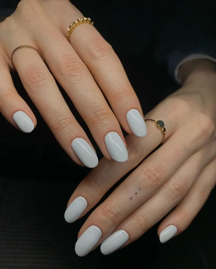 minimalist blueberry milk nails design