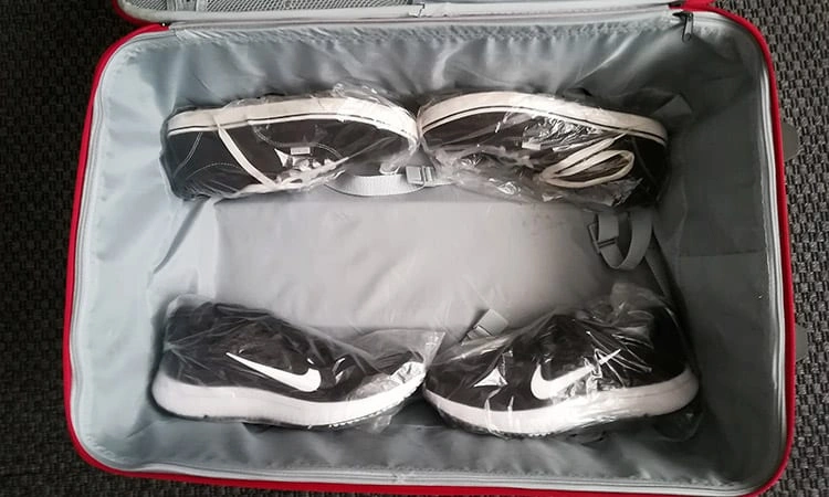 packing can be neat and clean if you pack the shoes in a resealable bag