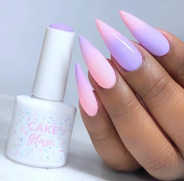pink and lavender ombre nails 2023