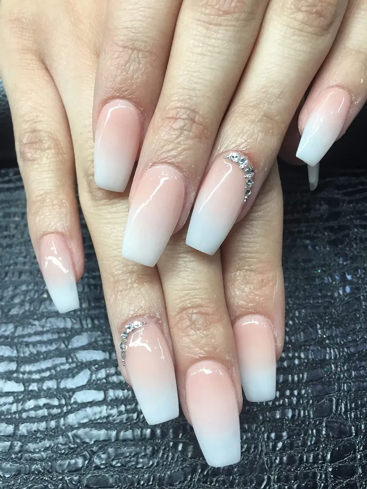 pink and white ombre nails ombre bridal nails