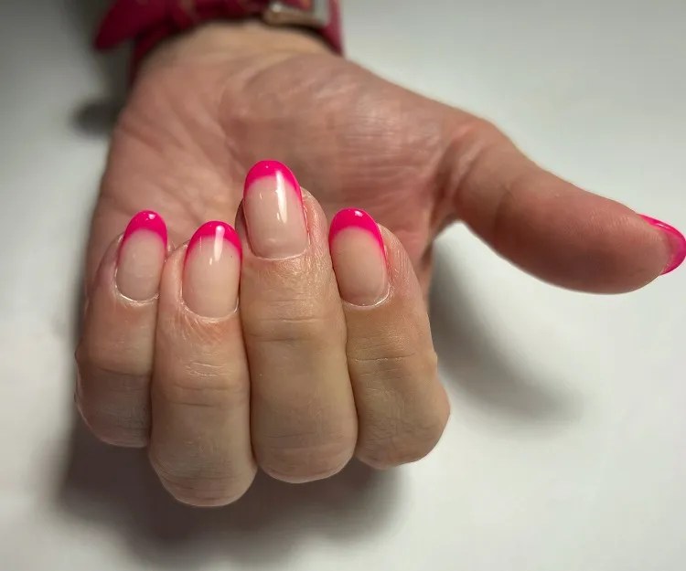 pink french tip nails barbie inspired manicure