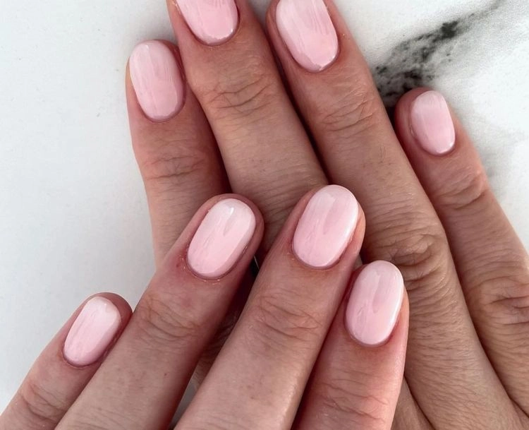 pink milk nails