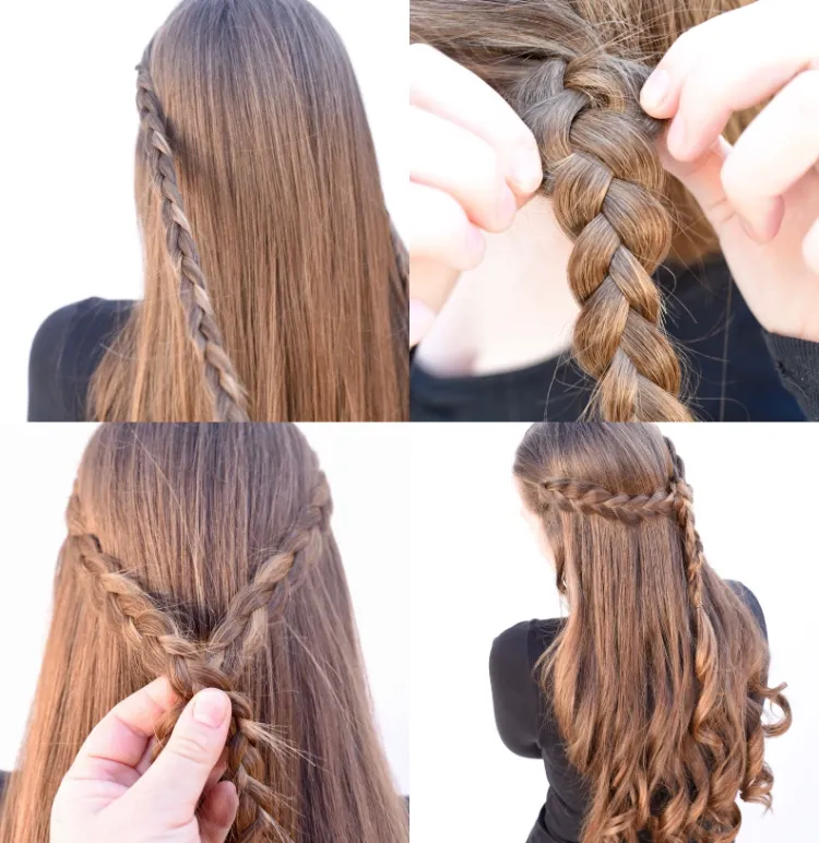 quick braiding instructions festive half up hairstyles