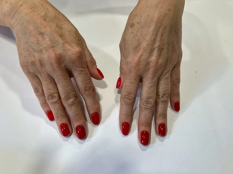 red nail color for women over 70