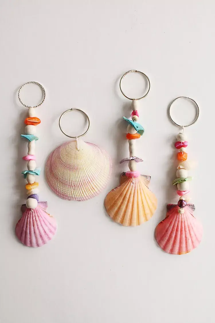 seashell craft ideas how to make key rings gifts friends