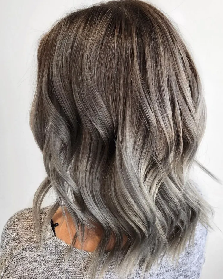 silver tone grey hair highlights