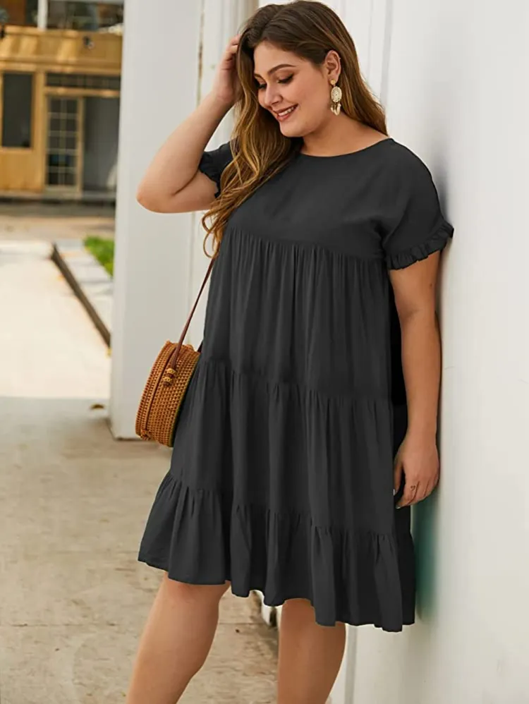 slimming a line dress for curvy women trendy summer outfits 2023