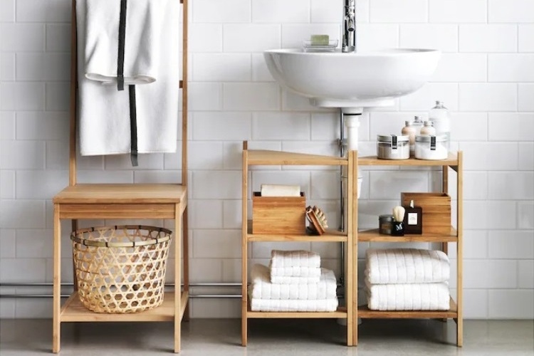 small bathroom organization ideas ladder shelf under sink storage easy tricks tips