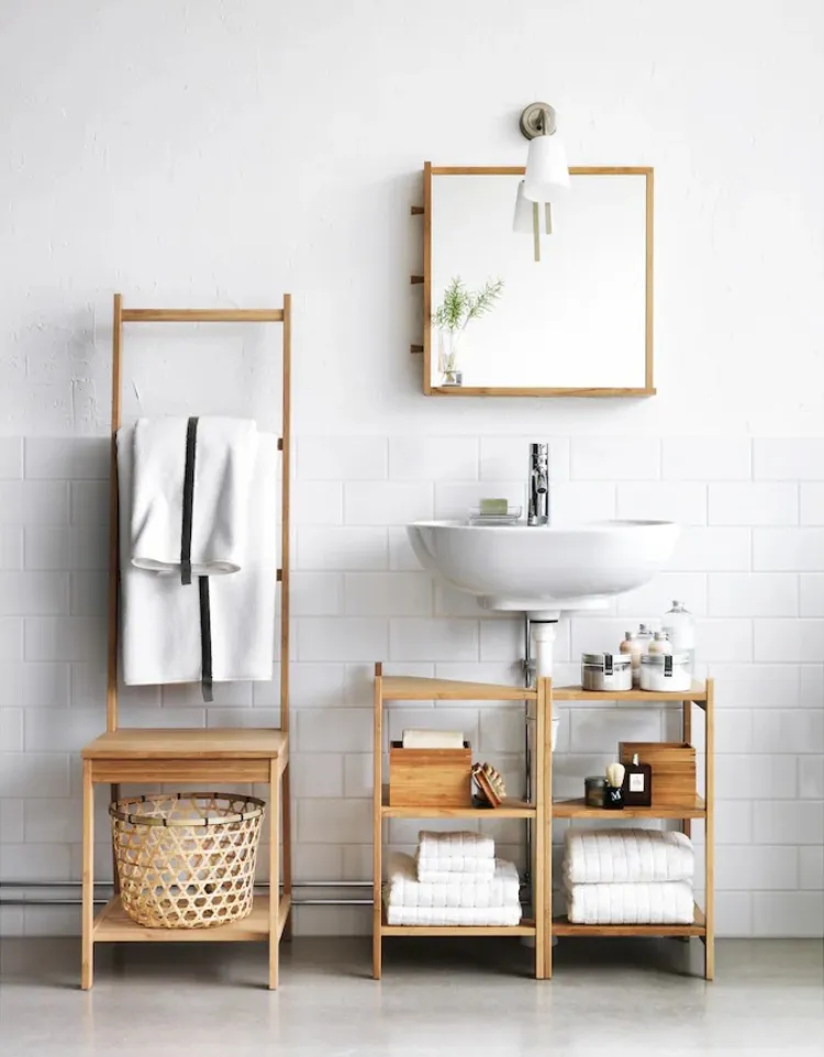 small bathroom organization ideas ladder shelf under sink storage easy tricks tips