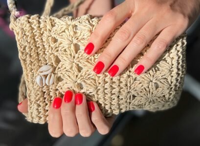 square short red summer nails