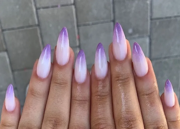 stiletto lavender french tip nails