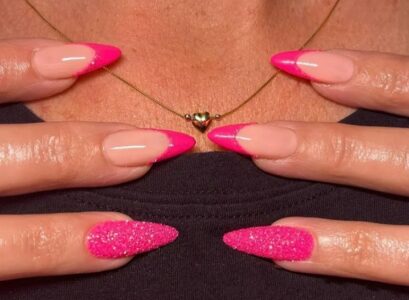 sugar style barbiecore pink french manicure ideas summer 2023