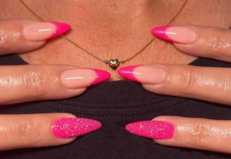 sugar style barbiecore pink french manicure ideas summer 2023