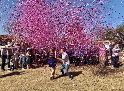 summer gender reveal party ideas outside party it's a girl a joy