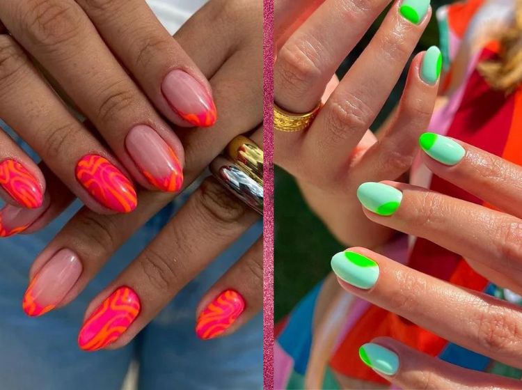 90+ Fun Bright Summer Nails [2024] That We Can't Wait To Copy | Long  acrylic nails, Palm nails, Beach nails