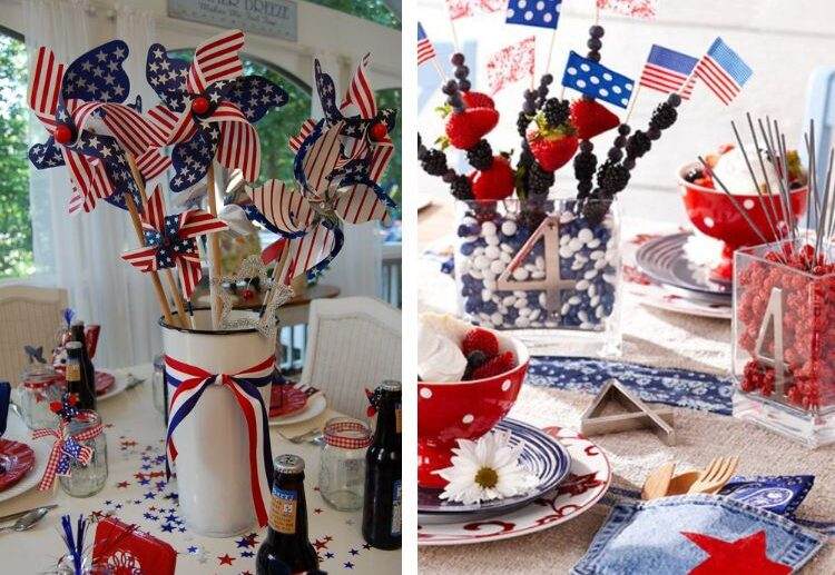 table decoration diy 4th of july