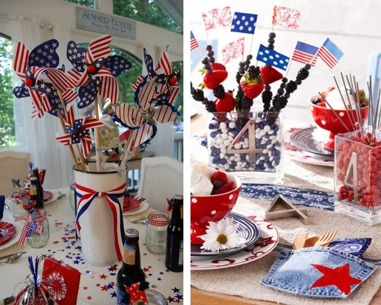 table decoration diy 4th of july