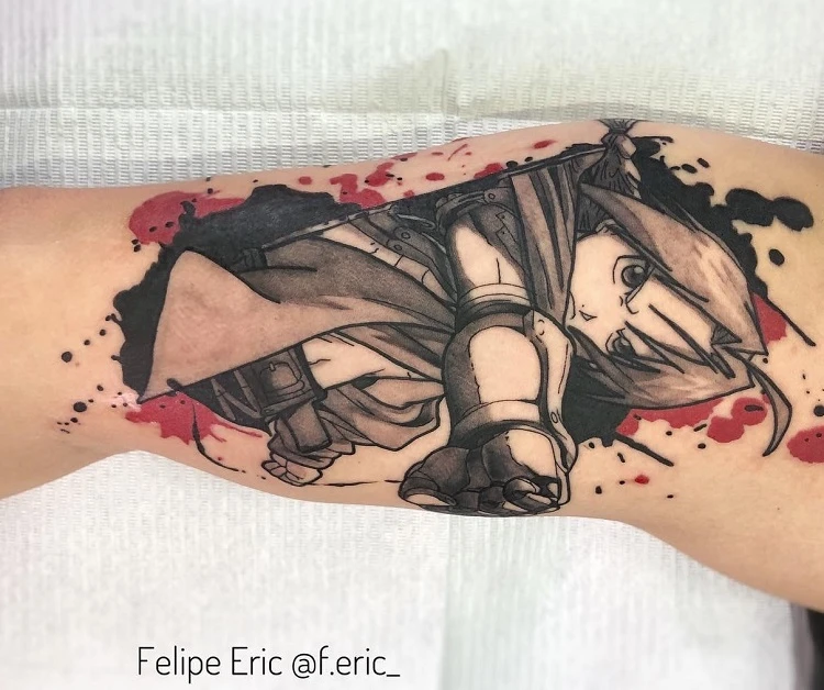 trash polka tattoo anime style