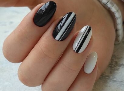 tuxedo nails 2023 celebrity inspired nail trend