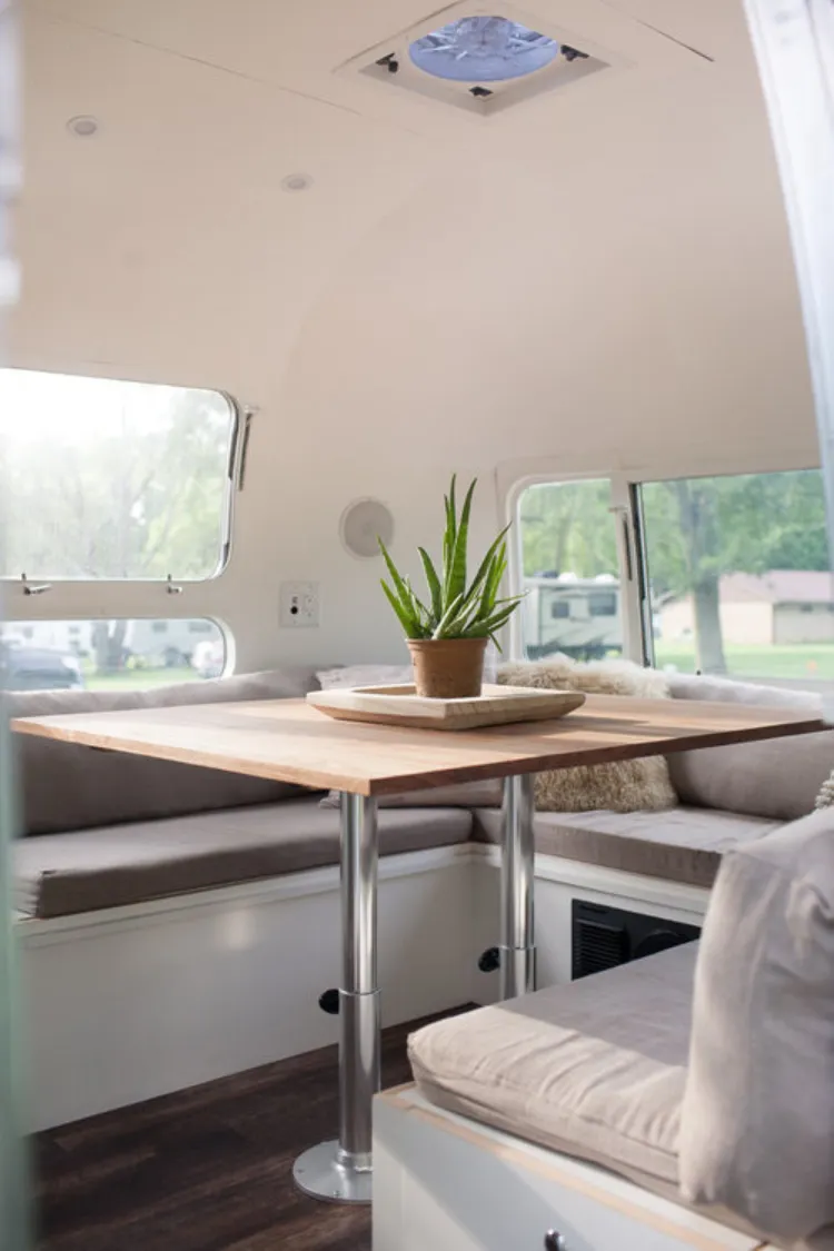 u shape dining nook height adjustable table storage camper interior ideas budget friendly diy