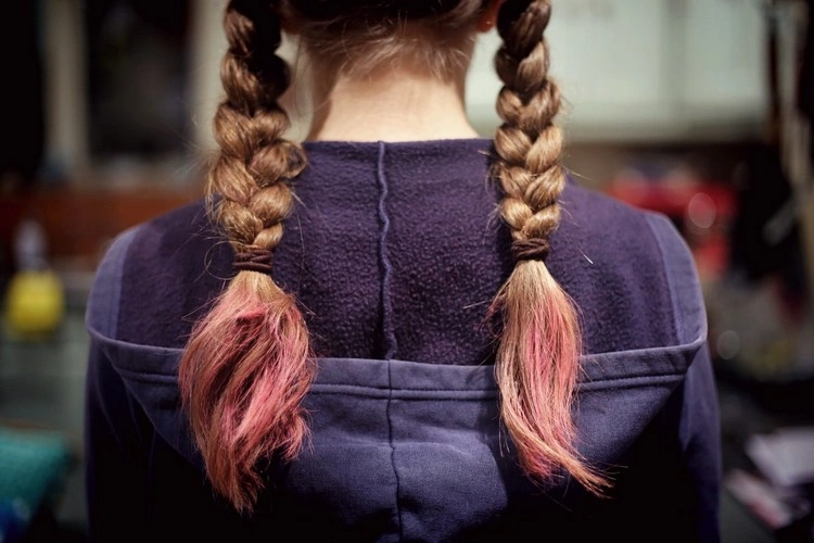 braids with pink ends for rock girls
