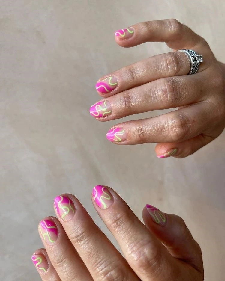 abstract nail designs late summer nails