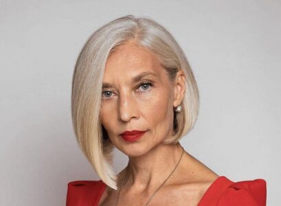 asymmetrical bob side part trendy modern hgaircut women over 50 summer 2023