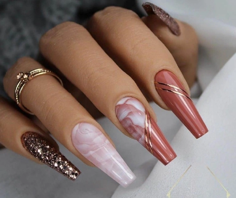 autumn coffin nails classy fall coffin nails