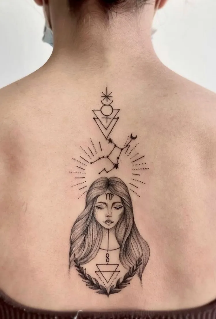 back tattoos for women virgo zodiac sign ideas