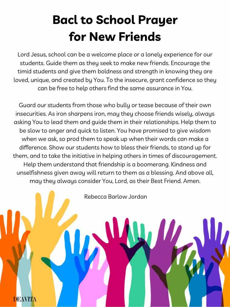 back to school prayer students new friendships 2023