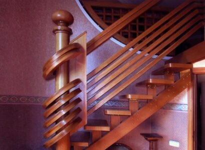 beautiful wooden staircase railings