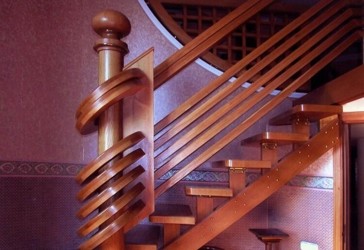 beautiful wooden staircase railings