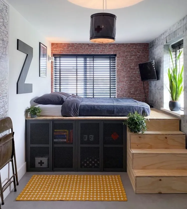 bed platform storage ideas small bedroom arrangement layout ideas