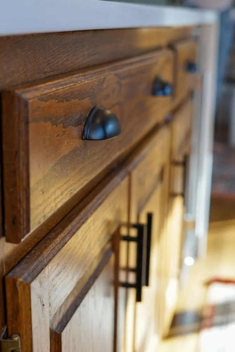 black cup pulls t bar handles oak kitchen cabinets makeover ideas (1)